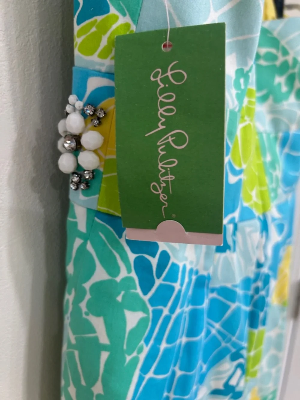 NWT Lilly Pulitzer Strapless Lagoon Green Summer Nights Dress - Picture 7 of 9